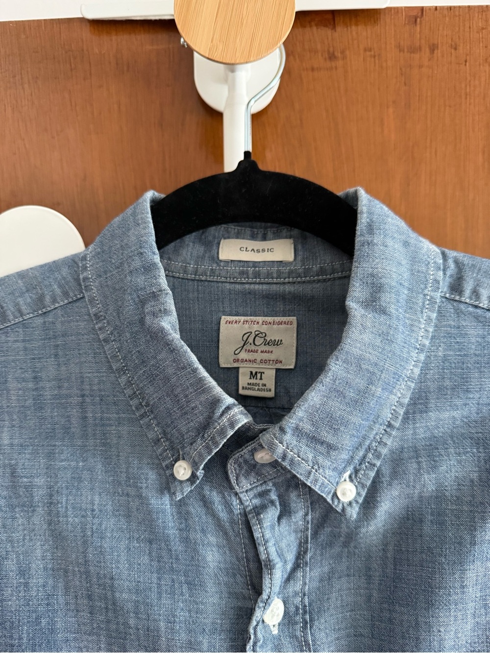 J. Crew Men's Light Blue Button-Down Chambray Shirt